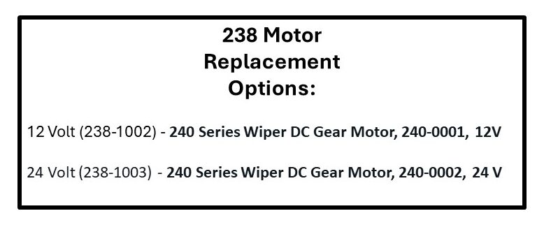 238 Series DC Gear Motor - obsolete - see 240 Wiper Motor